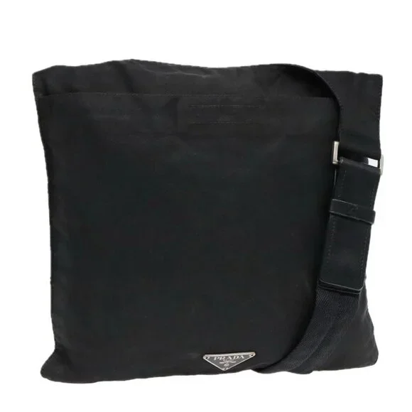 PRADA Shoulder Bag Nylon Black Auth bs18093 - Picture 1 of 16